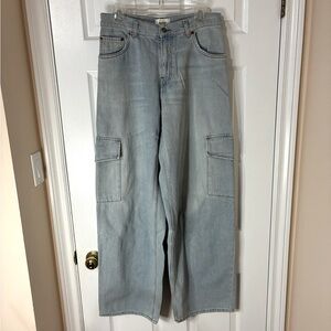 Haikure Bethany Cargo Lipara Blue Denim Pants